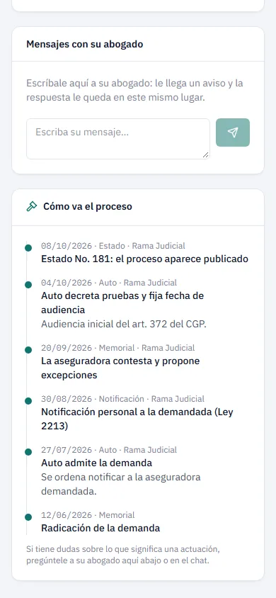 Portal del cliente en el celular: cómo va su proceso